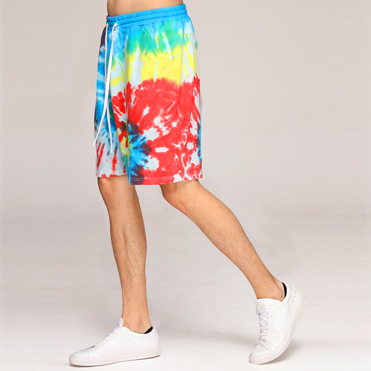 Custom Mens French Terry Colorful Tie Dye Sweat Shorts