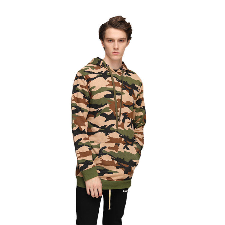 Custom Extended Pullover Camouflage Hoodie