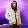Oversized Dongguan Clothing Polyester Iridescent Hooded Puffer Jacket