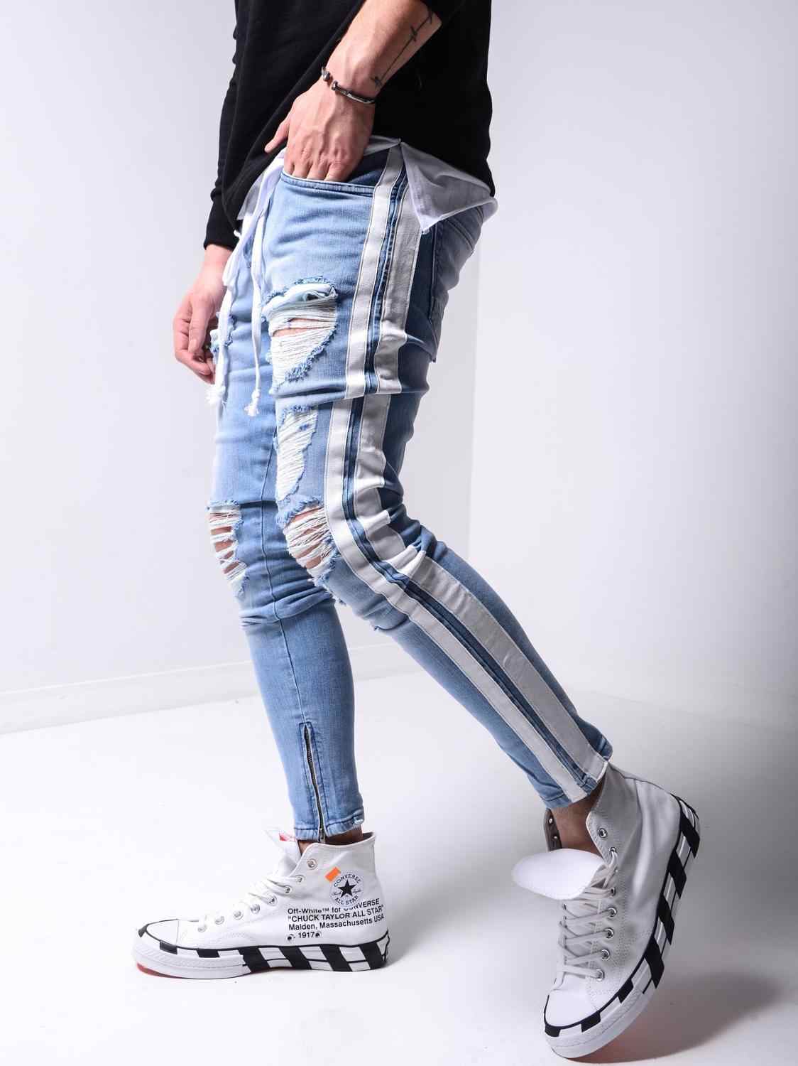 black scratch jeans